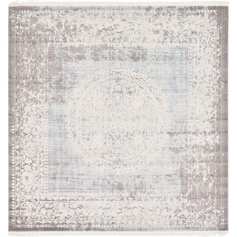 Tapis gris à motif géométrique Pharaoh, Tapis de couloir 2 pi 7 po x 10 pi