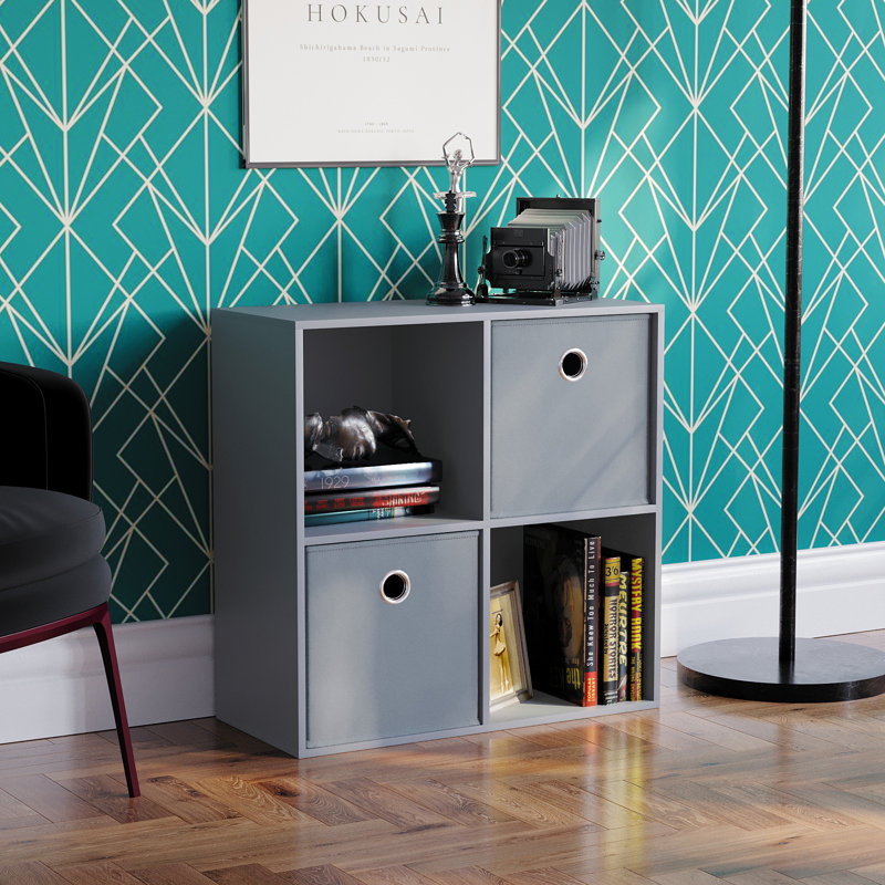 Herculano 64.5cm H x 65cm W Cube Bookcase, Grey