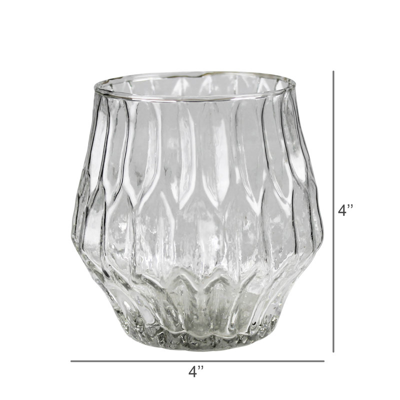Faceted Glass  12 Oz Capacity