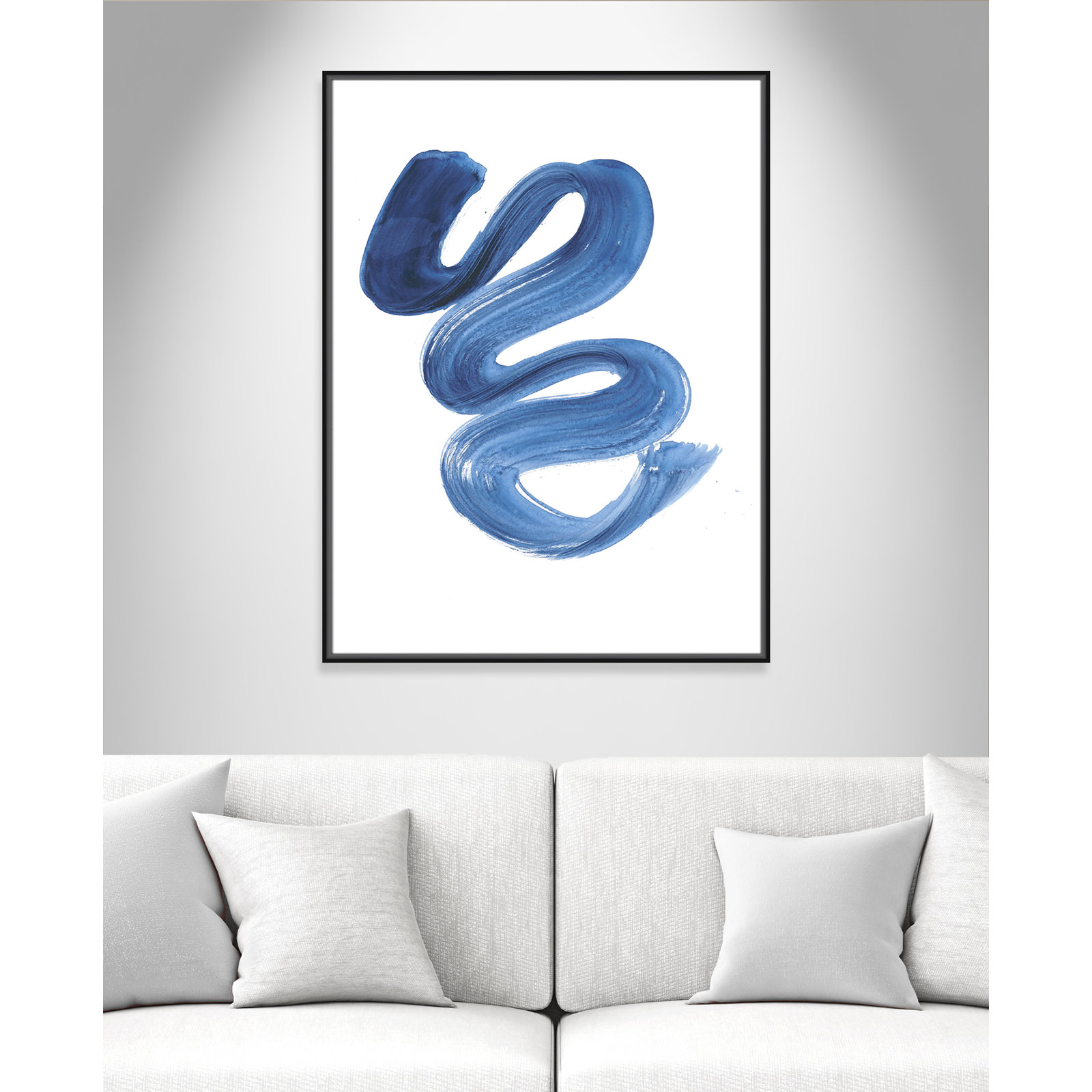 Coppola "Slinky Indigo II" Print by Filippo Ioco, 41.5" H x 31.5" W x 2" D, Black Framed Canvas