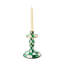 Emerald Check Small Candlestick