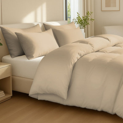 Cotton Solid Colour Duvet Cover Set with Pillow Shams
