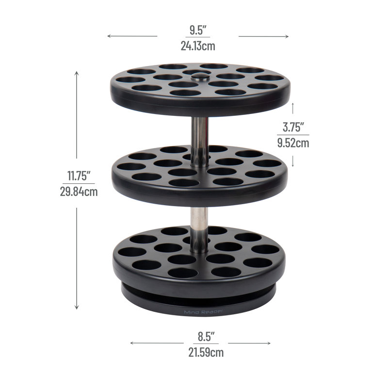 Black 3-Tier Rotating Coffee Pod Carousel Organizer