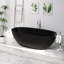 Baignoire de trempage autoportante de 65 po x 30 po avec drain escamotable et trop-plein, certifiée CUPC, conception élégante pour salles de bain modernes-121834085