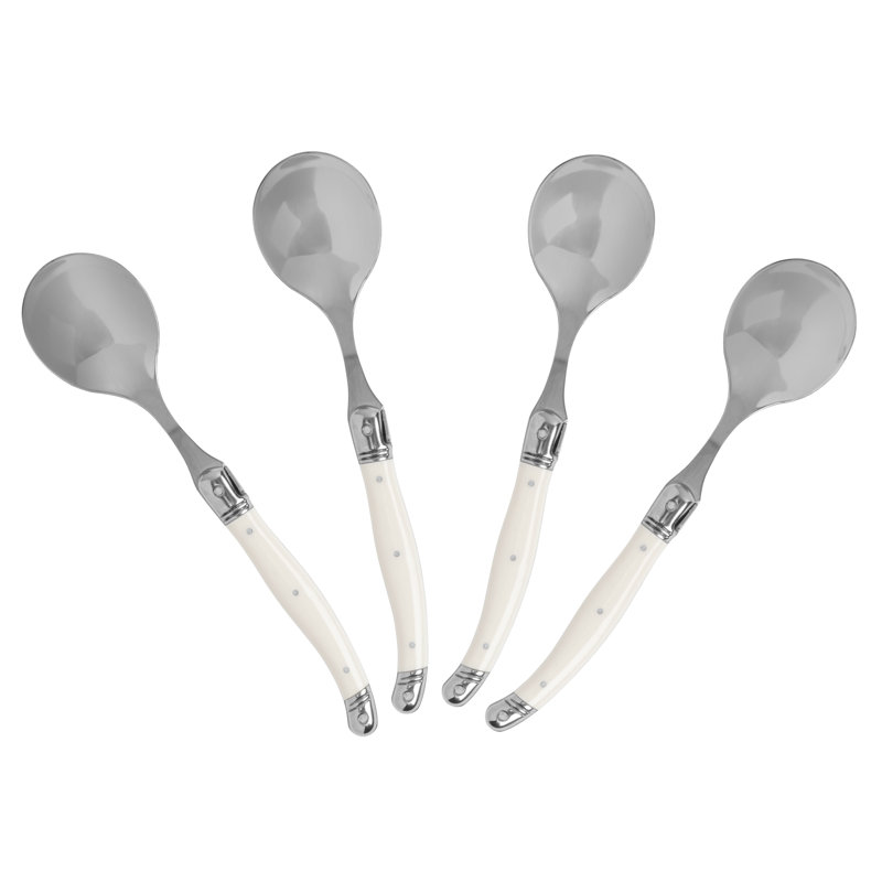 Ensemble de 4 cuillères à soupe French Home Laguiole avec fausses poignées ivoire