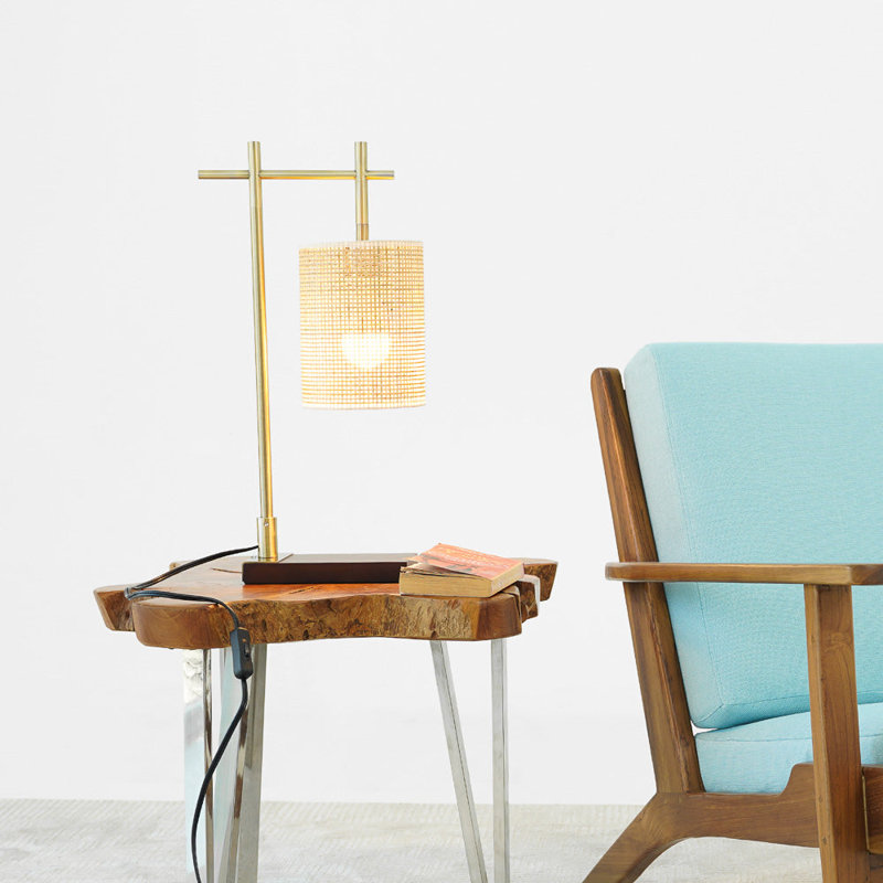 Lampe de table Moonstone Bamboo - brun foncé - bronze