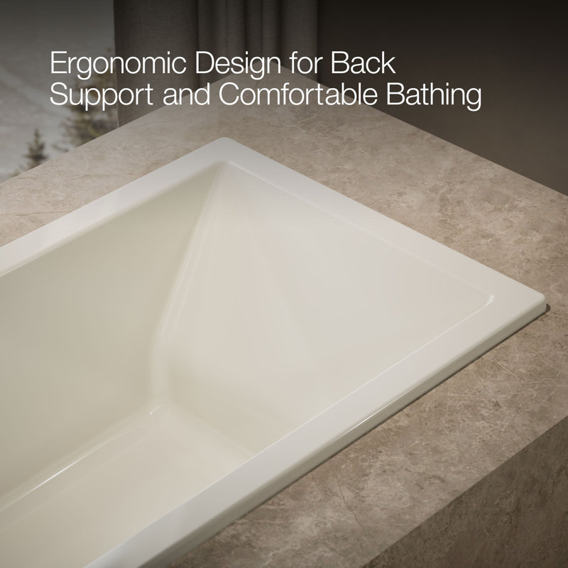 Underscore® 60" x 32" Soaking Bathtub, Biscuit