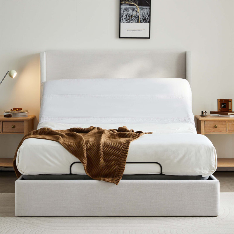 Base de lit réglable ergonomique Caron 4.0, base électrique avec télécommande sans fil, masseur et inclinaison de la tête / du pied