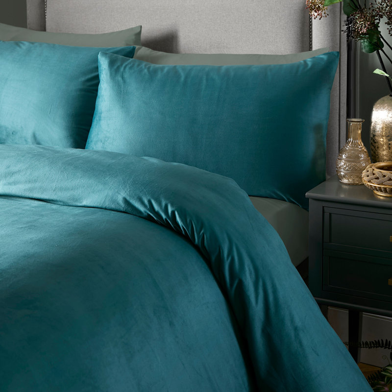 Montrose 100% Polyester Duvet Cover Set, King Duvet Cover + 2 Standard Pillowcases, Teal