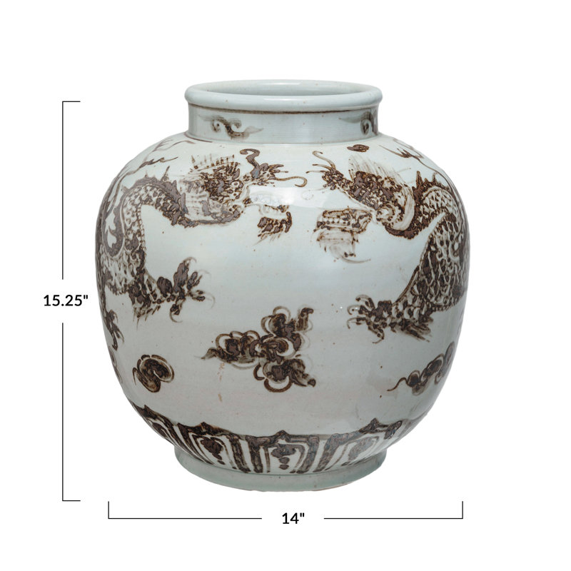 Vase en porcelaine peint à la main Imperial Dragon