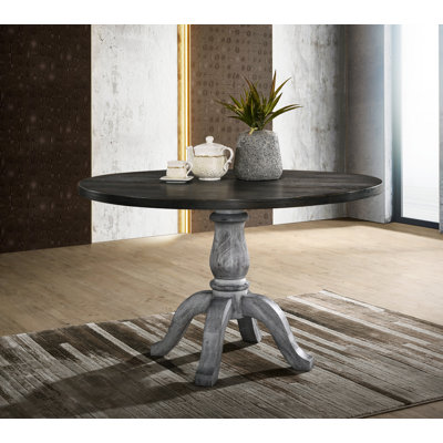 Iris Round Pedestal Wood Dining Table