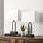 Rogozen 18" Black Metal Table Lamp Set with USB Type-C Ports and Built-in Outlet