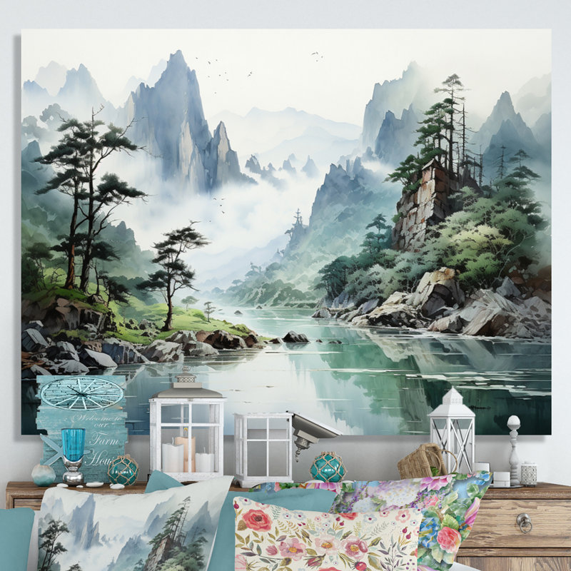 «Bethenny China Art», impression sur toile, H 24 po x l 32 po x P 1 po, Toile tendue