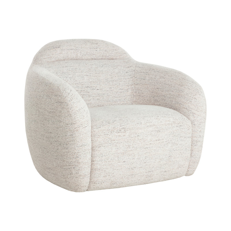 Swivel Lounge Chair, Cream Linen;Rayon