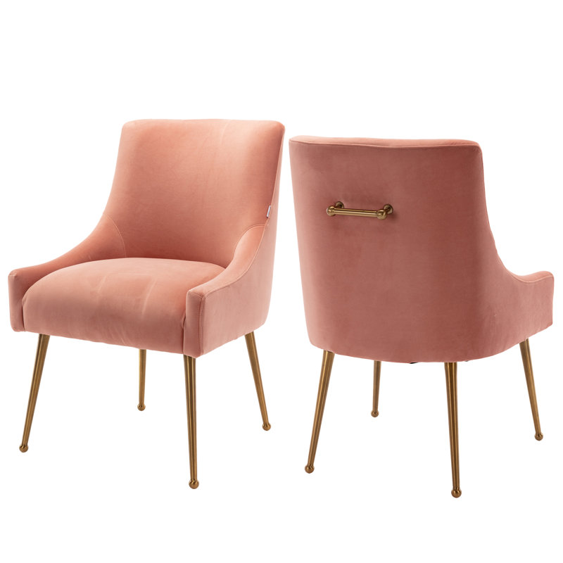 Chaise d'appoint en velours Magallanes, Rose