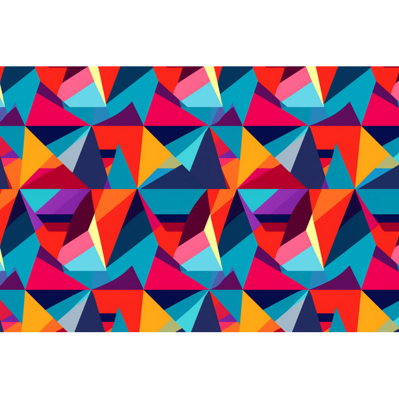 Machine Printed Throw Blanket, Geometric, 60" L x 50" W, Blue/Red