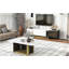 Vibe Haus, ensemble de 2 tables basses modernes et lumineuses, console de télévision moderne, tables centrales en bois avec plateau spacieux, armoire de rangement et tablettes réglables ouvertes pour le salon-1027663846
