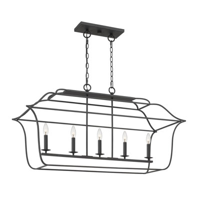 Luminaire suspendu linéaire à 5 lumières pour îlot de cuisine Lark
