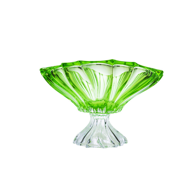 Bol décoratif en cristal, H 8 po x l 12,5 po x P 4 po, Transparent