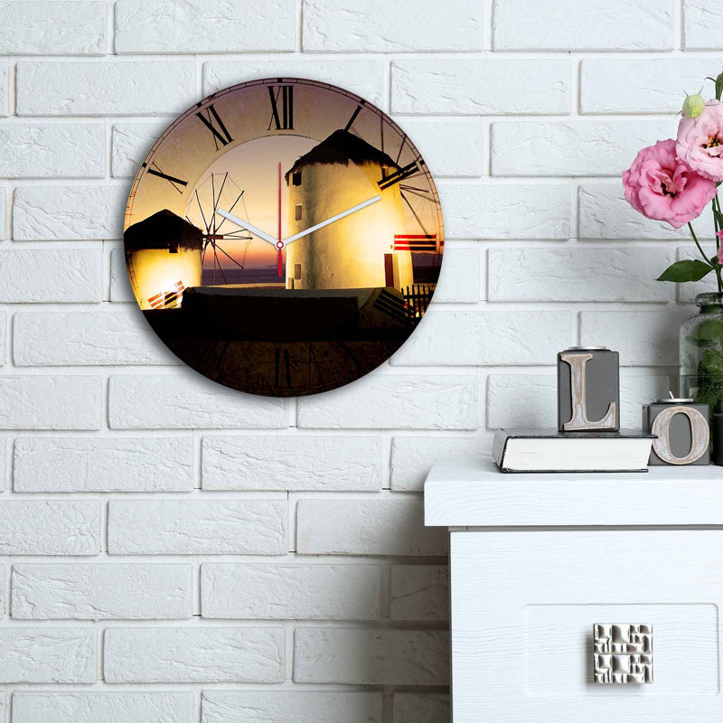 Horloge murale élégante Elegant, 11,8 pouces de diamètre | 100% panneau de fibres à densité moyenne avec une épaisseur de 0,2 pouce | Design élégant pour la maison ou le bureau | La montre moderne ajoute de la sophistication à n'importe quel espa