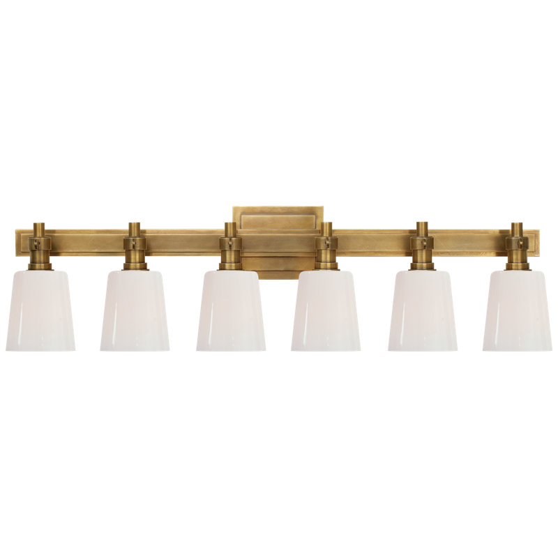 Thomas O'Brien Bryant Six-Light Linear Bath Sconce, Hand-Rubbed Antique Brass
