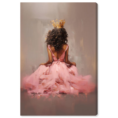 Princesse en toile rose, portrait ébène par Art Remedy