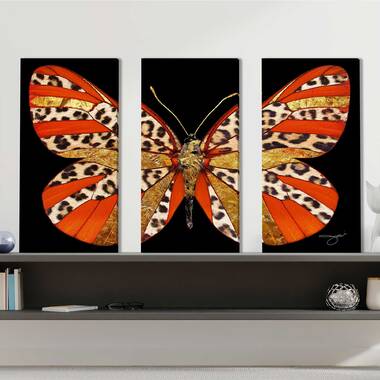 Ashlamari Gold Butterflies on Canvas by Tamiris6 Graphic Art August Grove Size: 30 H x 30 W x 1.25 D