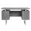 Bureau gris avec tiroirs et rangement-460878525