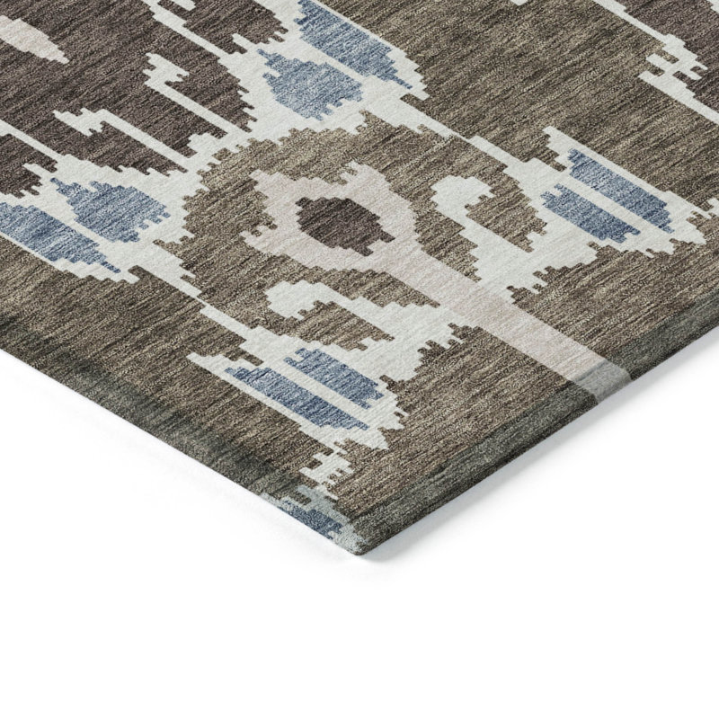 Tapis intérieur lavable extérieur 5 pi x 8 pi Ikat