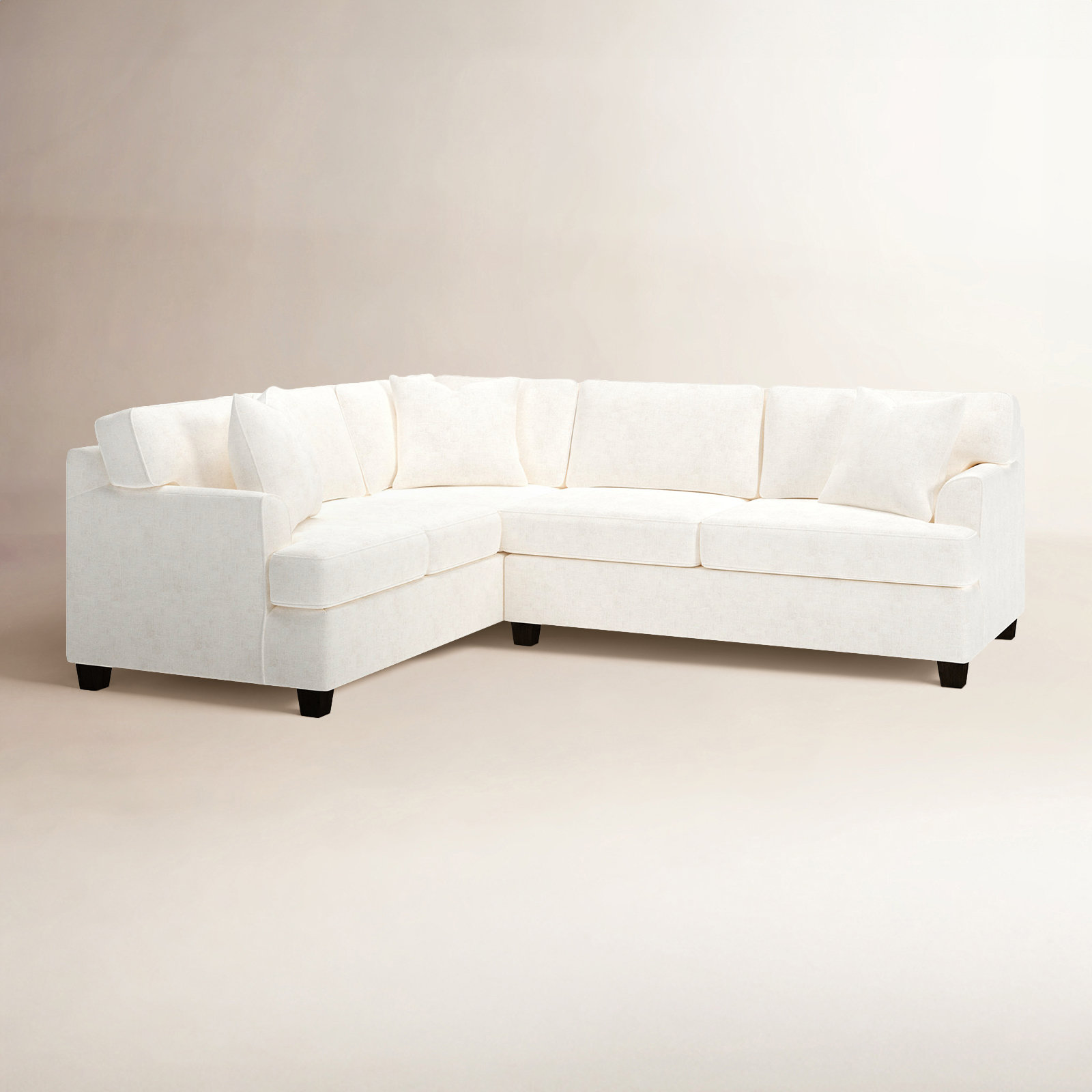 Conradina Upholstered L-Sectional, Bevin Natural Linen Blend, Left Hand Facing