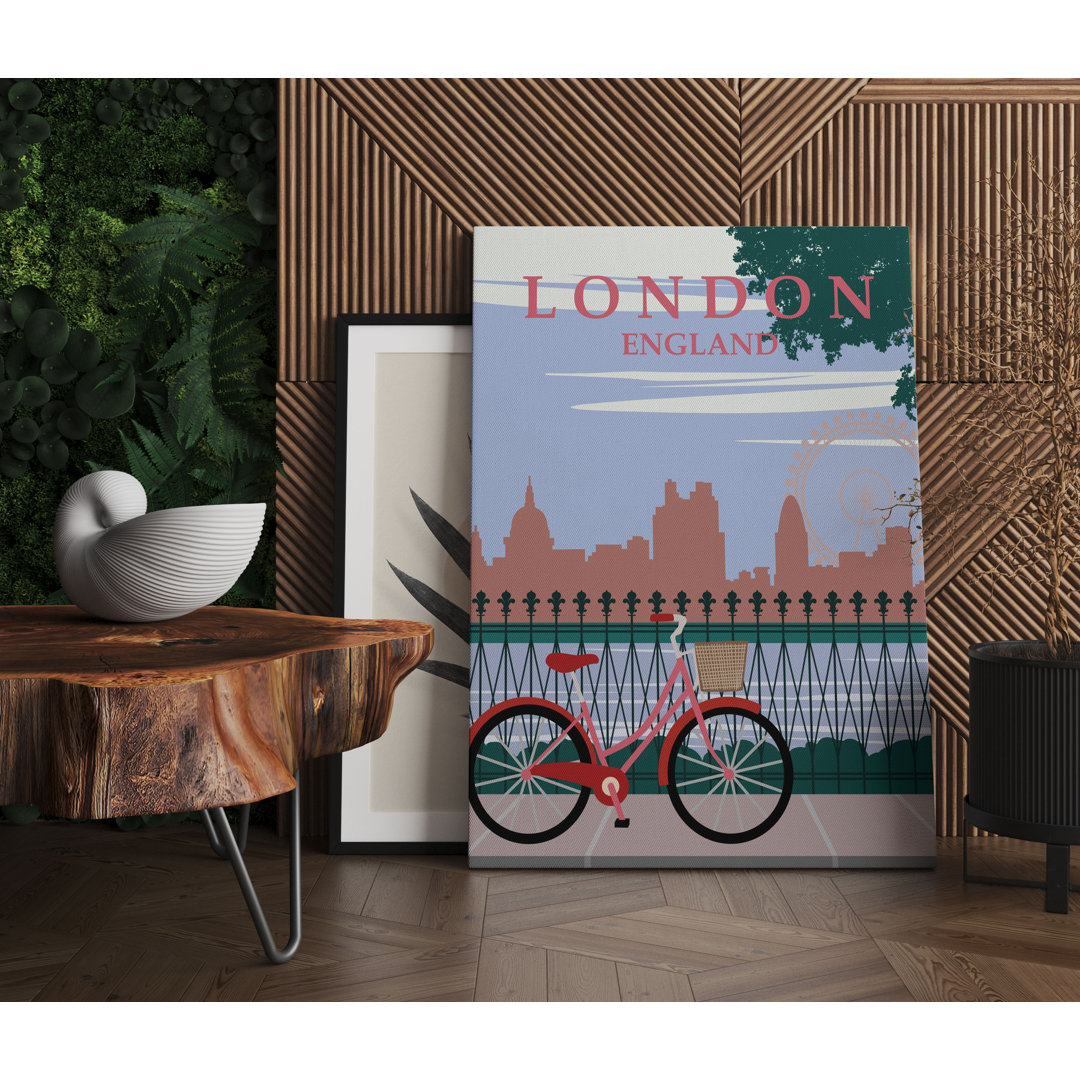 Vintage Poster  - London Bike Als Leinwandbild Art_0759