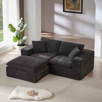 Canapé moderne en nuage de chenille, librement combinable, confortable pour s'asseoir