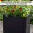 30 Inch Tall Metal Black Rectangular Pot Planter-2134815840