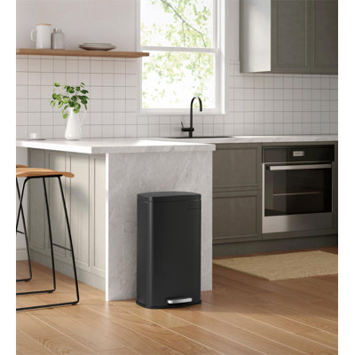 Steel Step On Kitchen Trash Can - 30L