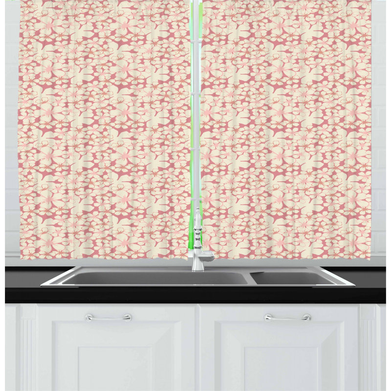 Rideau de cuisine en fleur de cerise