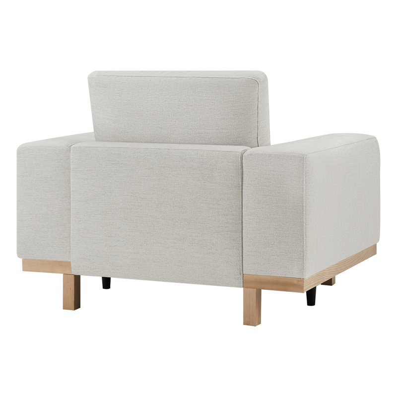 Arnette Upholstered Armchair, Brent Light Grey Basketweave