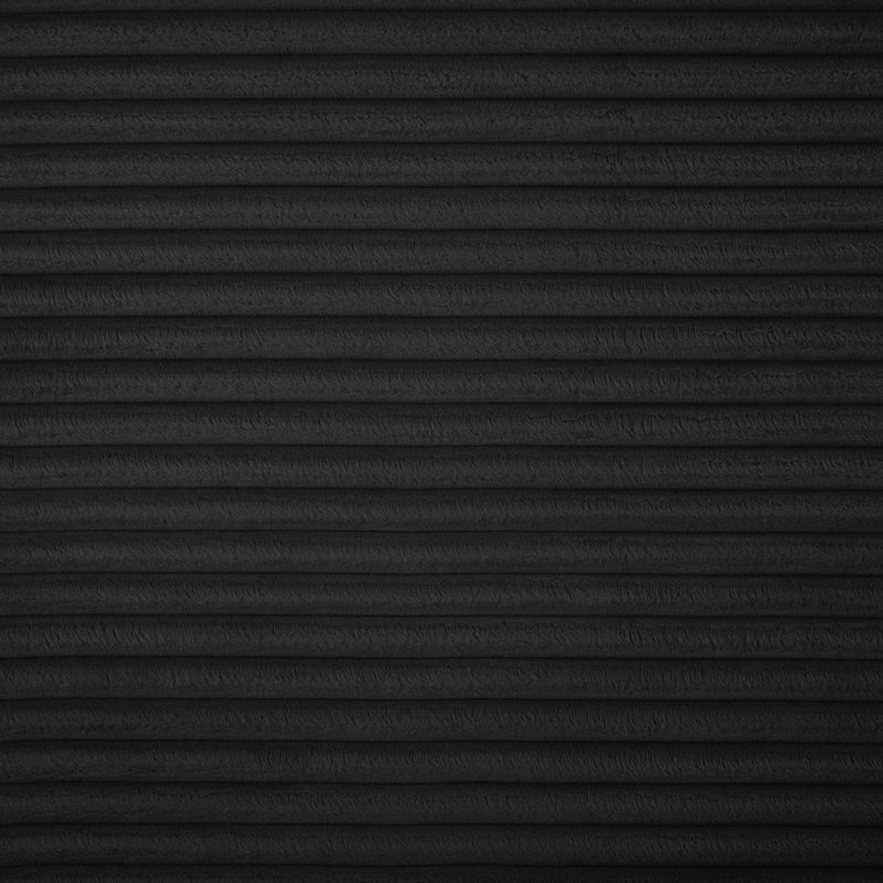 Canapé modulaire en L Carmean Performance, 4 sans accoudoirs, 1 méridienne, 1 coin, Tissu velours côtelé texturé noir