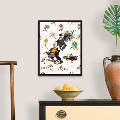«Norman Rockwell Bringing Home The Tree», art mural sur toile