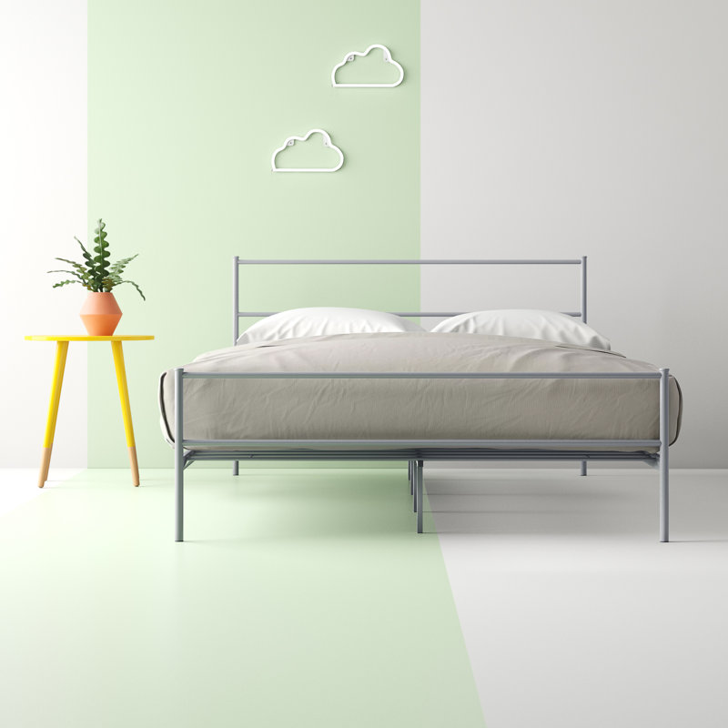 Alina Platform Bed Frame, Gray, Queen