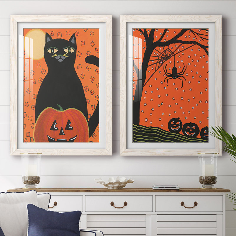 «Halloween Fun V-Premium», reproduction encadrée prête à être accrochée, H 27,5 po x l 75 po x P 1,5 po, Blanc