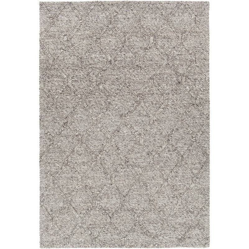 Tapis de zone de charbon contemporain texturé Arend, Rectangle 5 pi x 7 pi 6 po