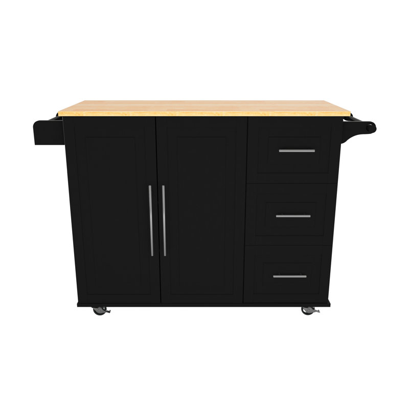 Wood Bar Cart, Black
