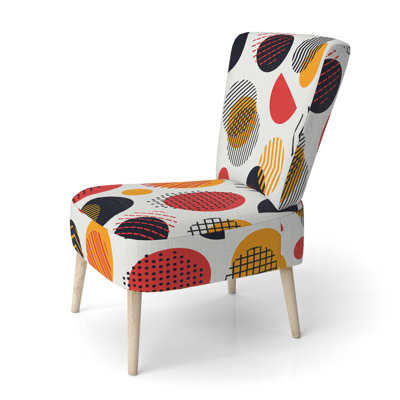 Multicolor Circle Pattern - Upholstered Patterned Accent Side Chair