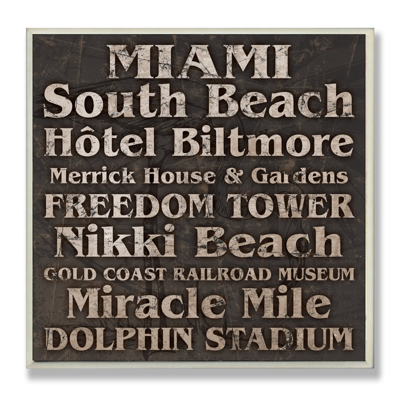 Ehme «Miami points», art textuel sur bois