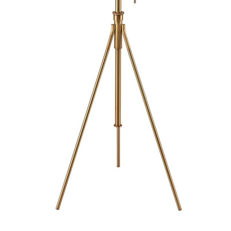 Vintage Look 1pc Floor Lamp, Brushed Gold