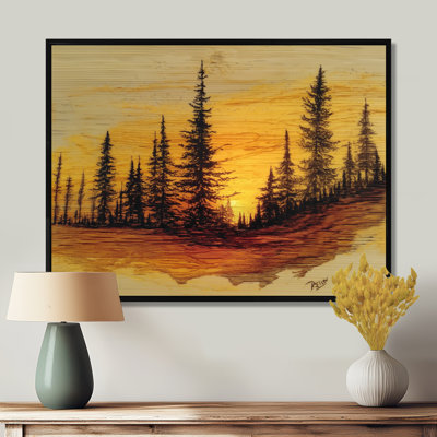«Winter Sunset In Alaska Forest», art mural sur toile Alaska