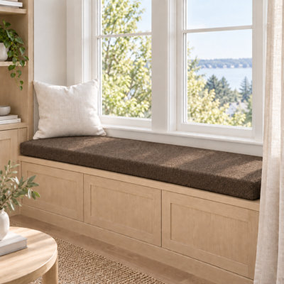 2'' H Customizable Bench Cushion For Indoor/Outdoor Furniture/Chair/Window Seat, Premium 75D High-Resilience Foam