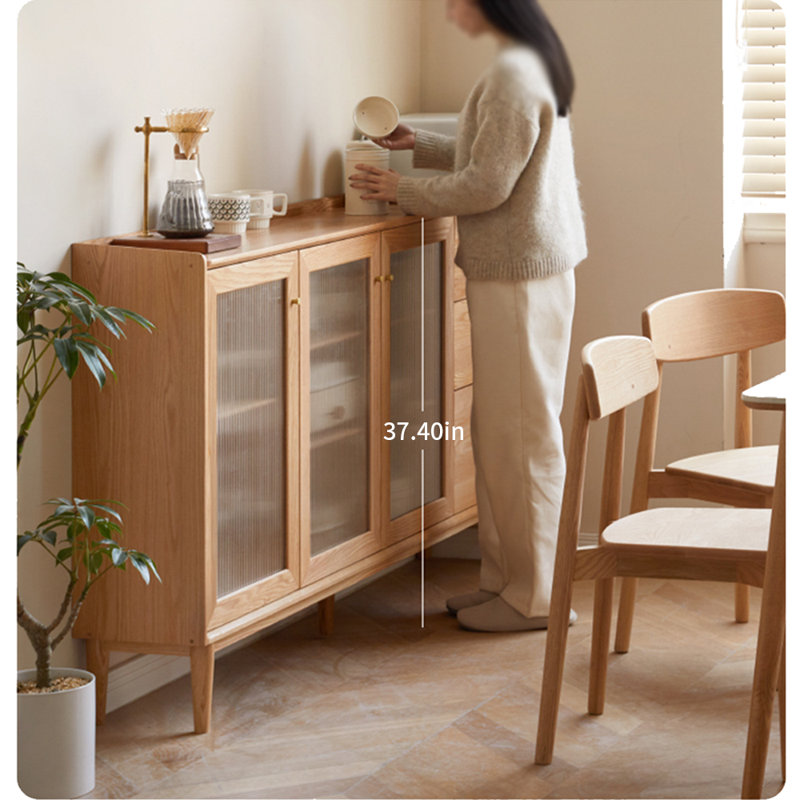 - Armoire d'appoint coulissante mince, Noyer, H 38,58 po x l 59,06 po x P 11,81 po