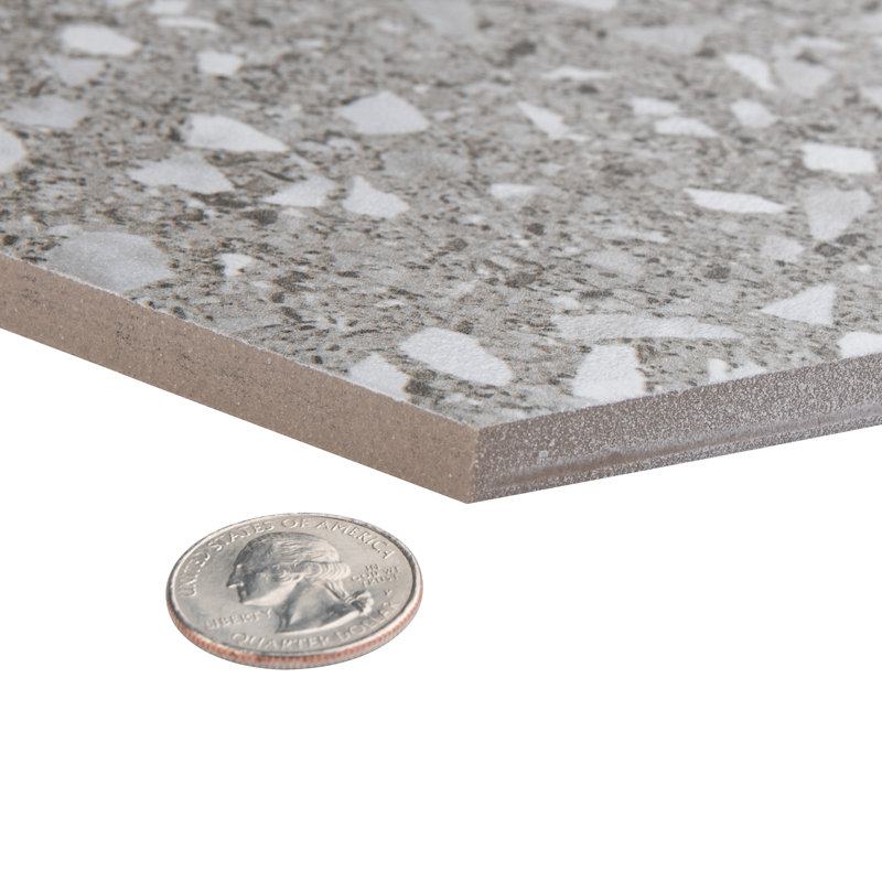 Venice 9" x 10" Porcelain Stone Look Wall & Floor Tile, Silver