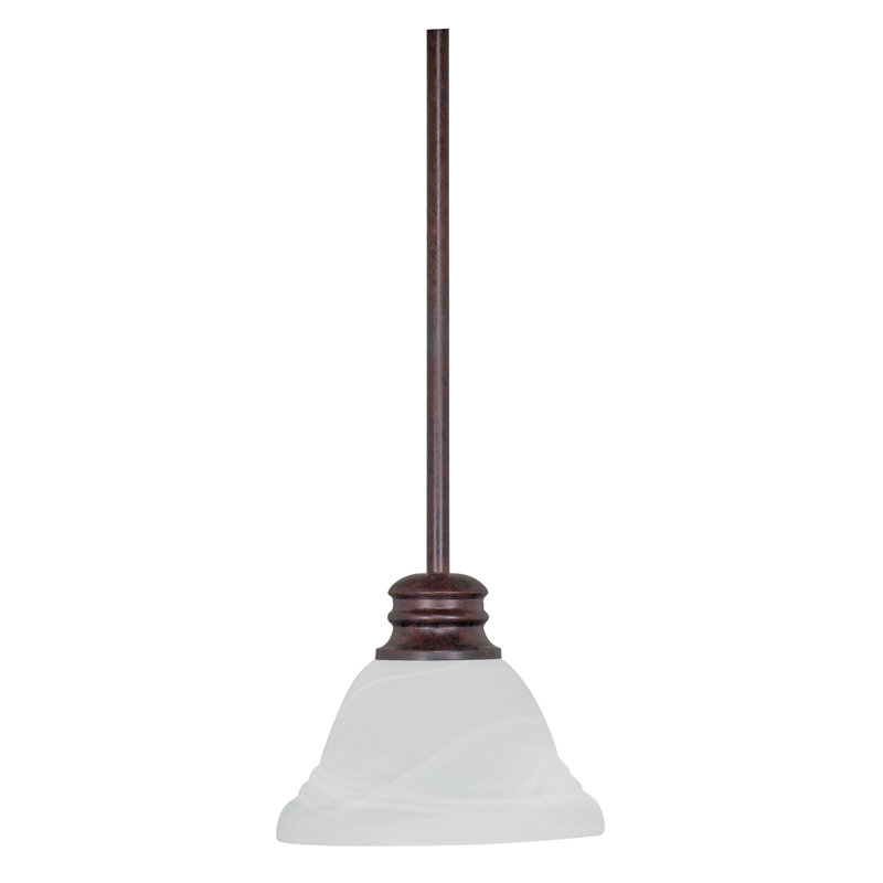 Charmaine 1 - Light Single Pendant, No, Old Bronze, Alabaster Swirl Glass